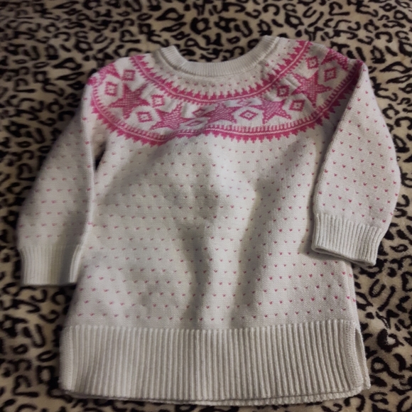 GAP pink and white starry knitted sweater - Picture 2 of 6